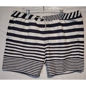 Timberland Men's Swim Shorts Lined Blue White Stripe XXL Drawstring Beach Pocket